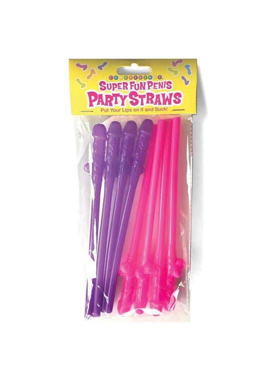 Pink and Purple Penis Party Straws