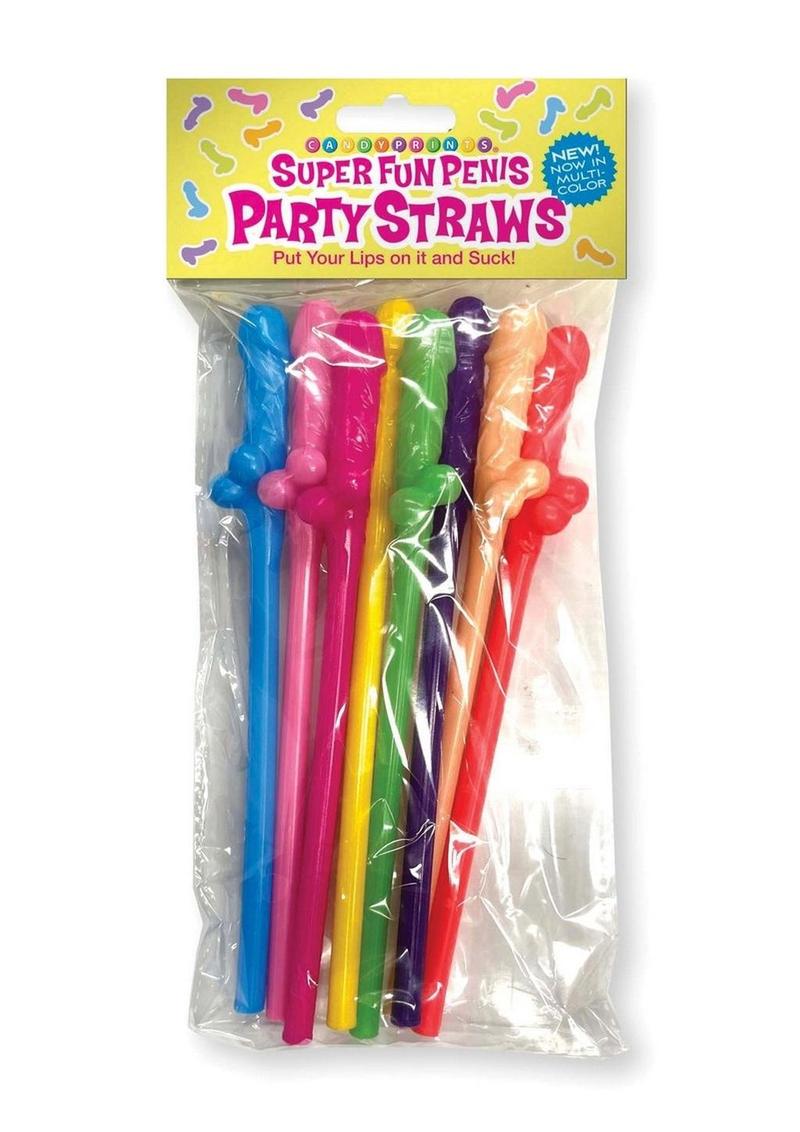 Super Fun Penis Straws - Multicolor - 8 Pack