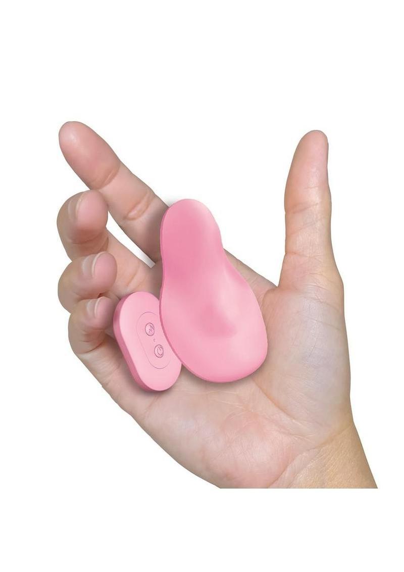 Ultra Here Kitty Kitty Rechargeable Silicone Panty Vibe with Remote Control - Pink