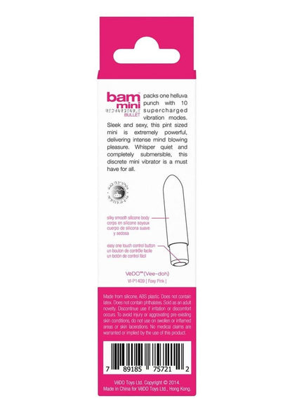 Vedo Bam Mini Rechargeable Silicone Bullet Vibrator - Foxy