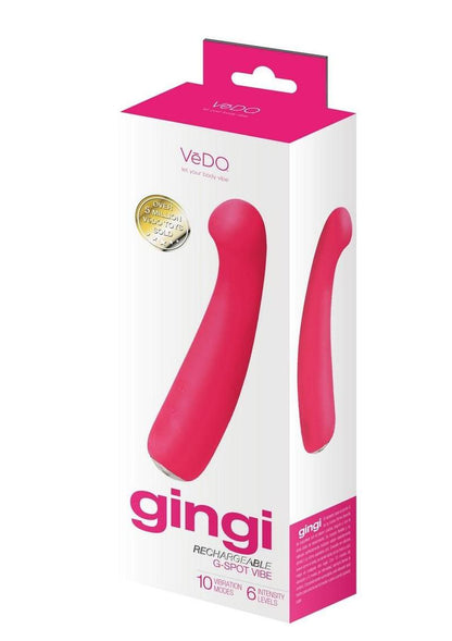 Vedo Gingi Rechargeable Silicone G-Spot Vibrator - Pink