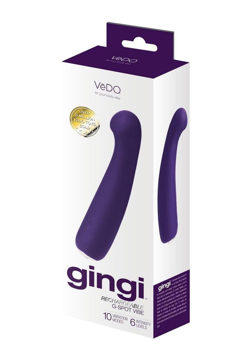 Vedo Gingi Rechargeable Silicone G-Spot Vibrator - Purple