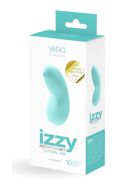 Vedo Izzy Rechargeable Silicone Vibrator - Tease Me - Teal/Turquoise