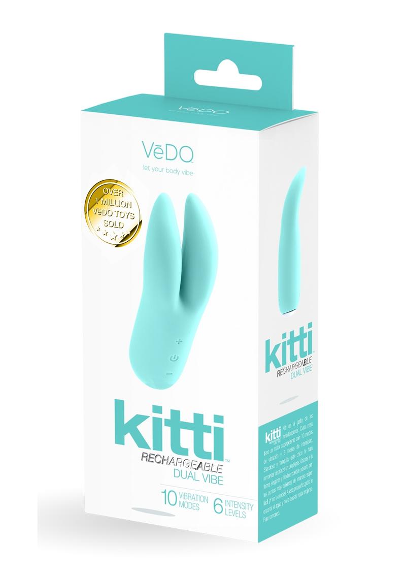 Vedo Kitti Silicone Rechargeable Clitoral Vibrator - Tease Me - Teal/Turquoise