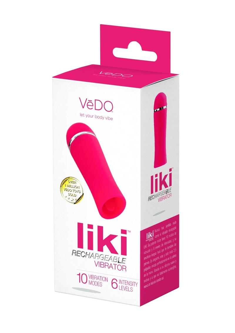 Vedo Liki Rechargeable Silicone Flicker Clitoral Vibrator - Foxy - Pink