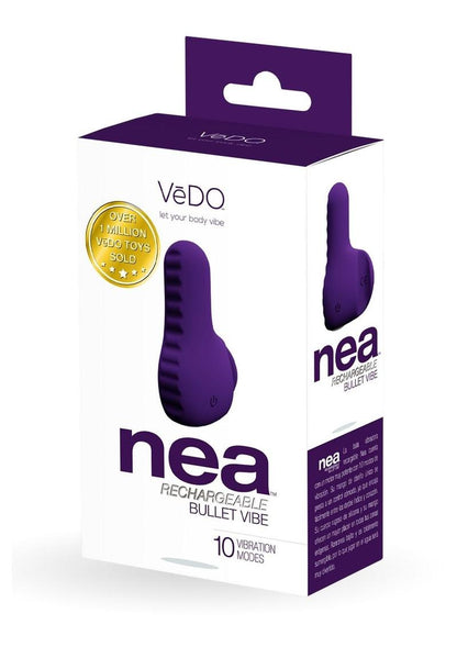 Vedo Nea Rechargeable Silicone Bullet Vibrator - Deep Purple/Purple