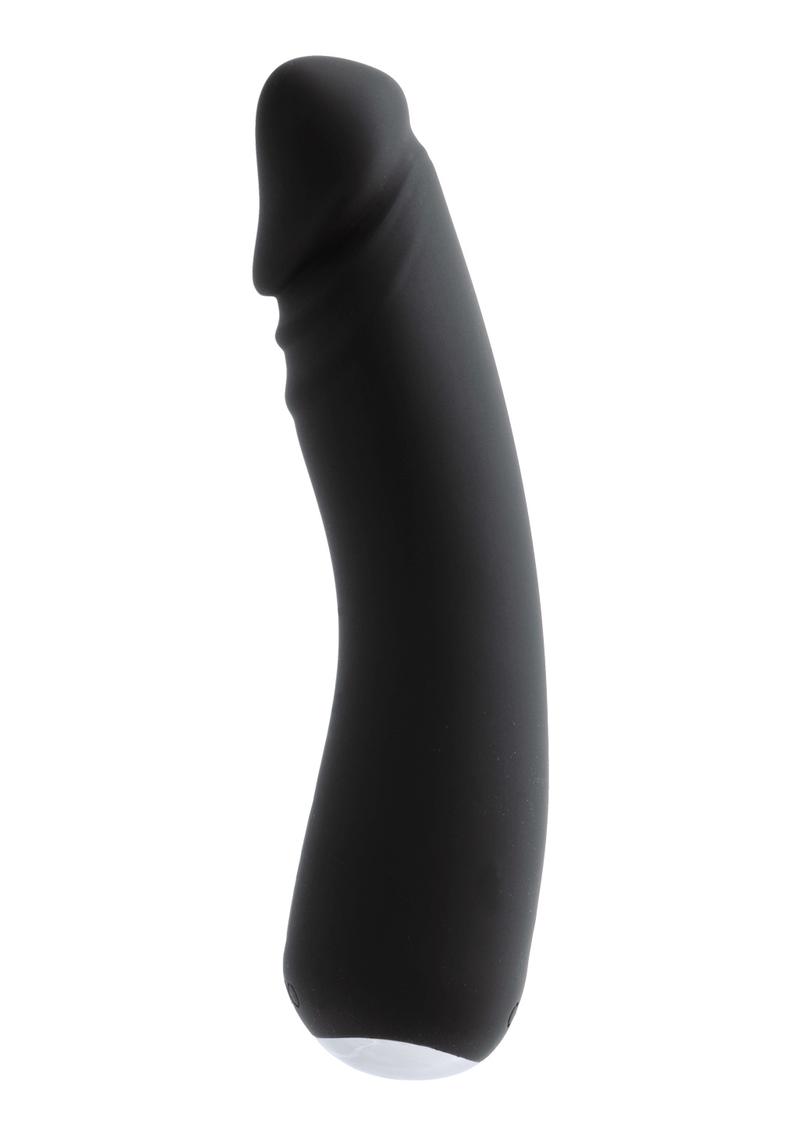 Vedo Rialto Silicone Rechargeable Realistic Vibrator - Black Pearl - Black