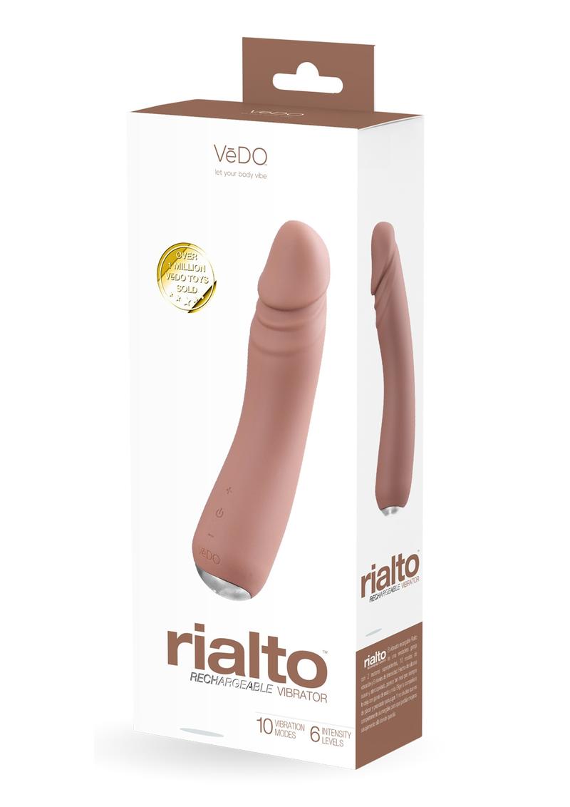 Vedo Rialto Silicone Rechargeable Realistic Vibrator - Caramel