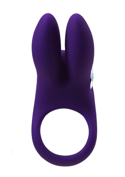 Vedo Sexy Bunny Rechargeable Silicone Couples Cock Ring - Deep Purple/Purple
