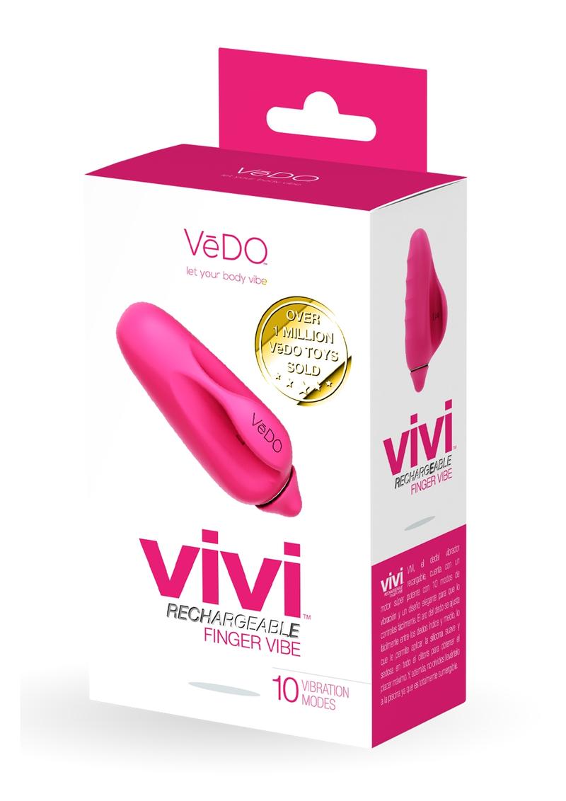 Vedo Vivi Rechargeable Silicone Finger Vibrator - Foxy - Pink