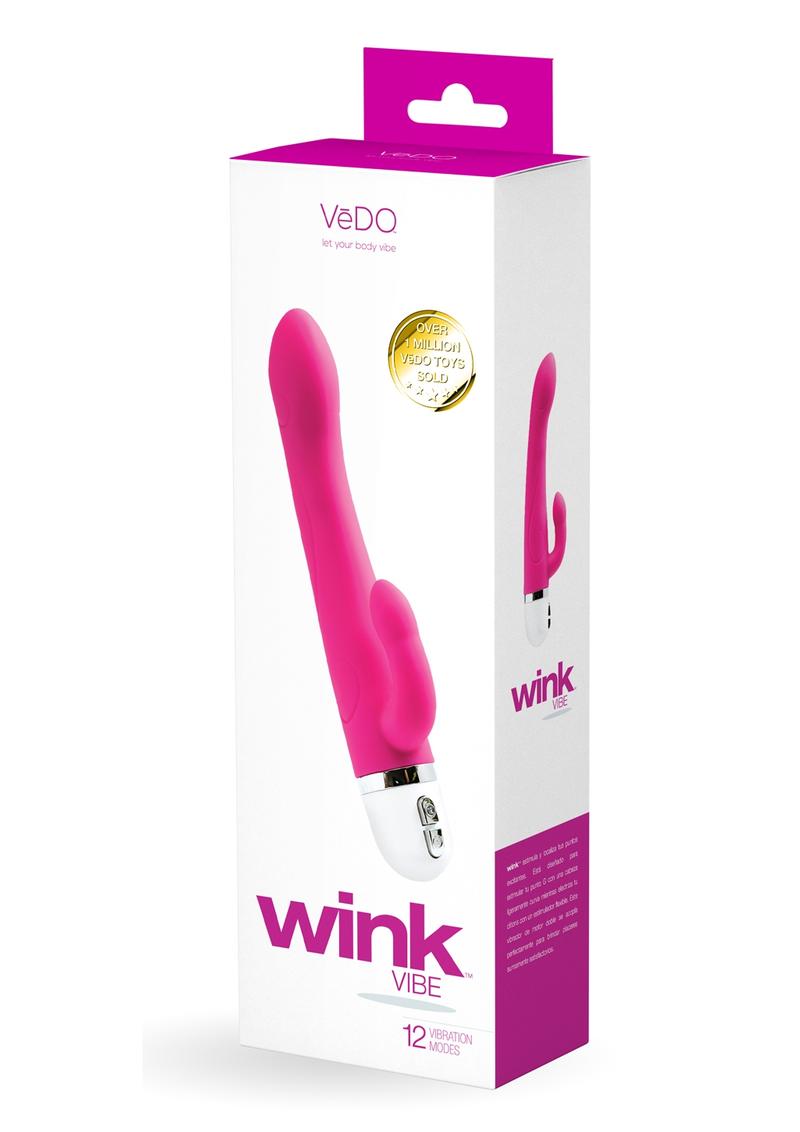 Vedo Wink Silicone Rabbit Vibrator - Hot In Bed - Pink