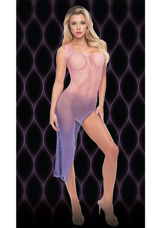 Violet Sky Off-The-Shoulder Mini Dress - Pink/Purple - One Size