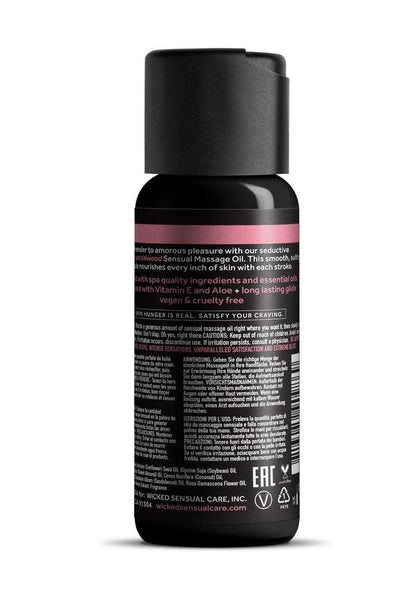 Wicked Sensual Massage Oil 4oz - Wild Rose and Sandlewood