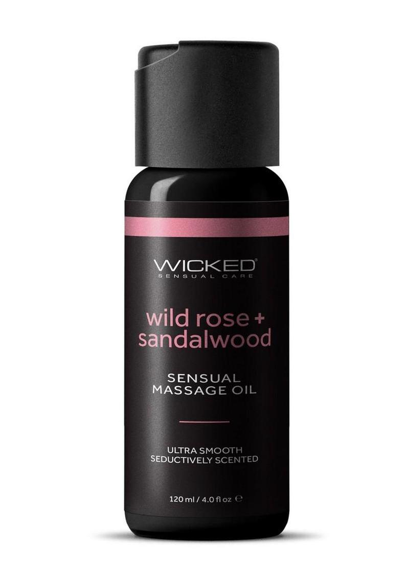 Wicked Sensual Massage Oil 4oz - Wild Rose and Sandlewood