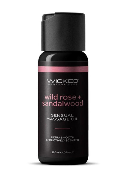 Wicked Sensual Massage Oil 4oz - Wild Rose and Sandlewood