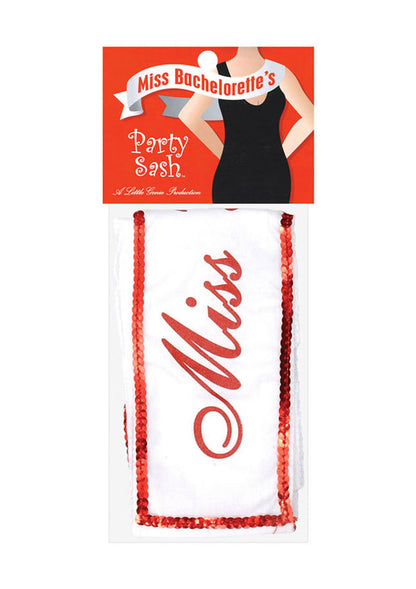 Miss Bachelorette Party Sash - White